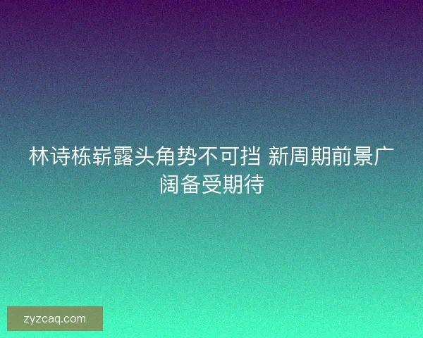林诗栋崭露头角势不可挡 新周期前景广阔备受期待