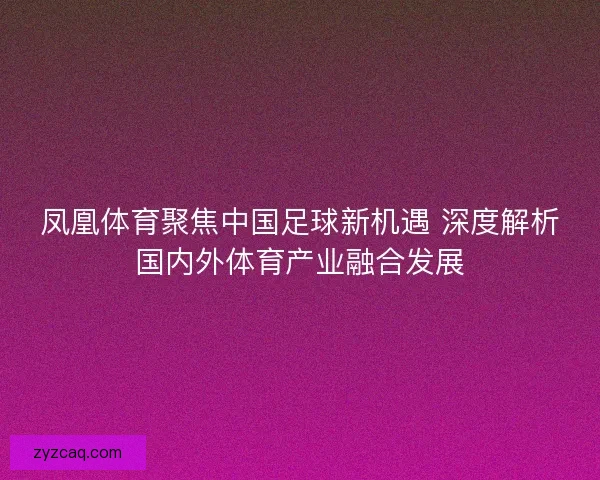 凤凰体育聚焦中国足球新机遇 深度解析国内外体育产业融合发展