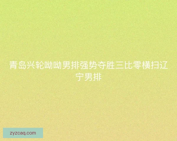 青岛兴轮呦呦男排强势夺胜三比零横扫辽宁男排